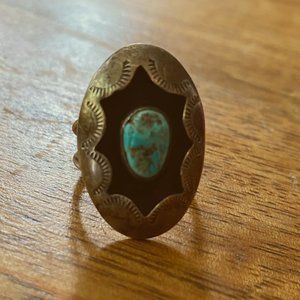 Sterling Turquoise Shadow Box Ring